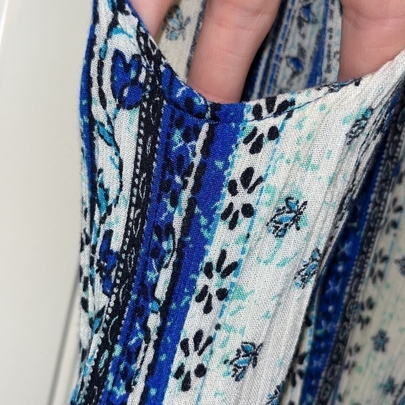BOHO hippie Flowy blue floral maxi dress plus size 2x cottage core western - Picture 6 of 10